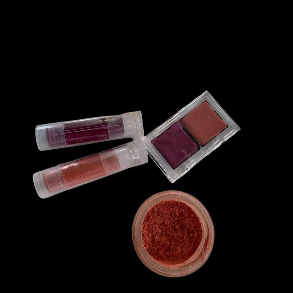 cosmetic making lip stick, blush