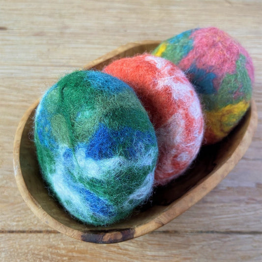 finished felted soap