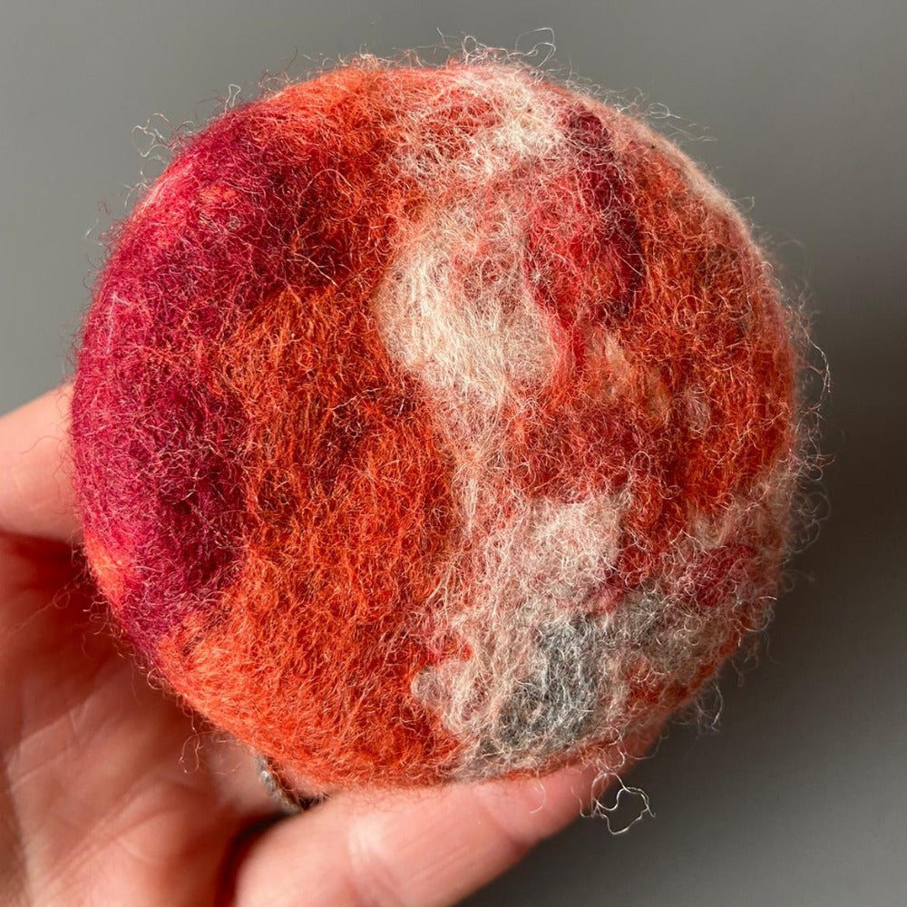 summer reds felted soap